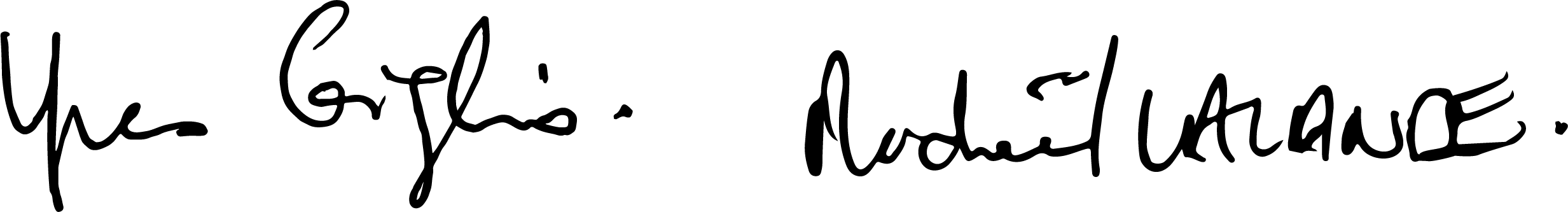 Signature manuscrite Yves Giglio et Michaël Lalande