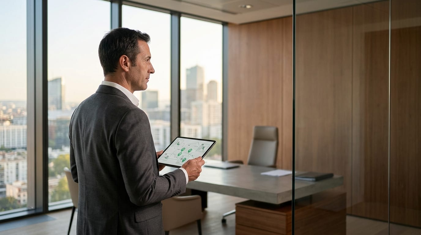 Asset manager d'une foncière consulte le tableau de bord Idealys One pour piloter son portefeuille tertiaire